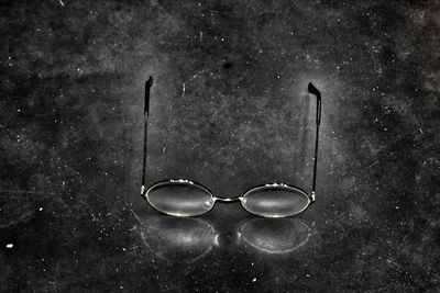 Directly above shot of eyeglasses on table