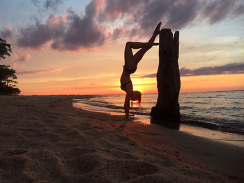 Scenic view of sea at sunset