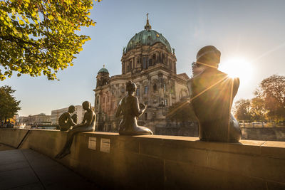 Statue of cathedral against sky