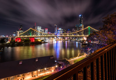 Illuminated city at night