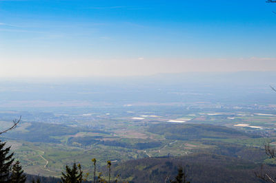 Aerial view of landscape against sky