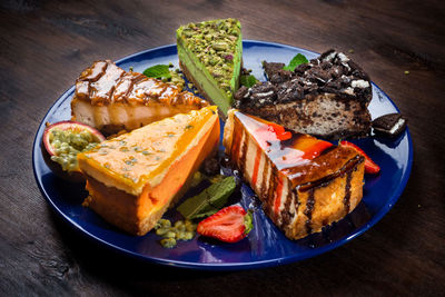 Close-up of food in plate on table