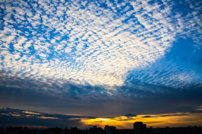 Low angle view of sky during sunset