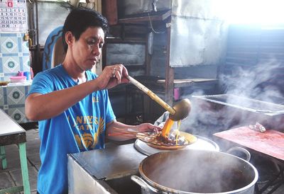Man sitting on table