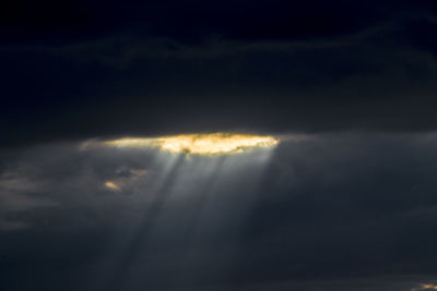 Low angle view of clouds in sky during sunset