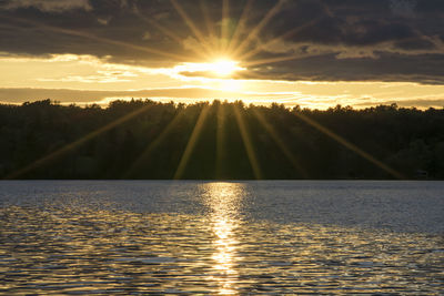 Scenic view of sunset over water