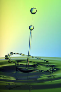 Close-up of water drops on white background