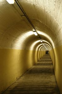 Underground walkway in tunnel