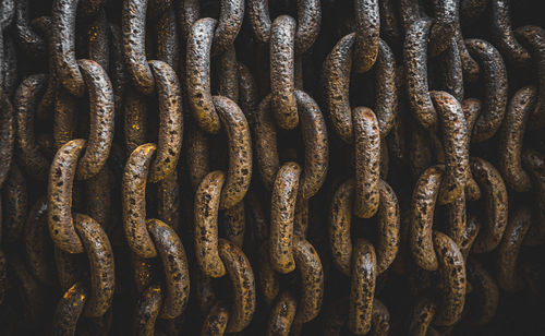 Full frame shot of rusty chains