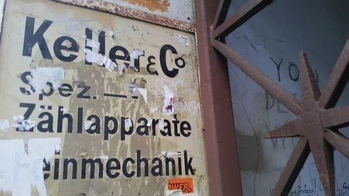 Information sign on wall