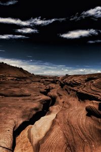 Scenic view of desert against sky