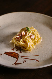 Close-up of meal served in plate