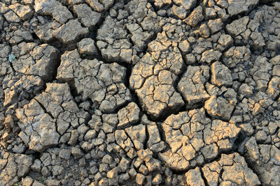 Full frame shot of cracked land