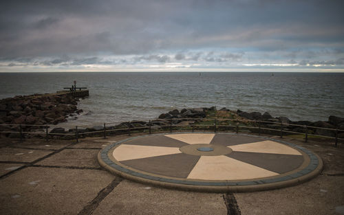 View of sea against cloudy sky