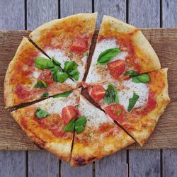 Close-up of food on wooden table