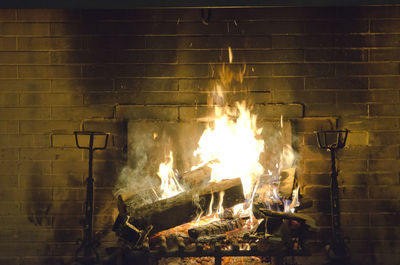Close-up of bonfire