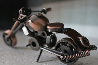 Artistic metal motorcycle. toy bike. toy motorcycle. metal art.