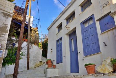 Low angle view of residential building against sky