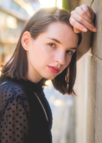 Close-up portrait of young woman