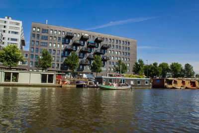 View of river with buildings in background