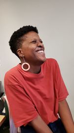 Smiling young man looking away