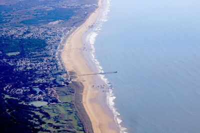 High angle view of beach