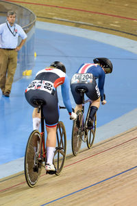 People riding bicycle