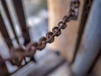 Close-up of rusty chain