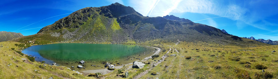 Panoramic view of lake against sky