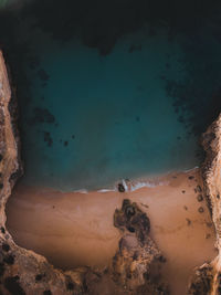 High angle view of beach