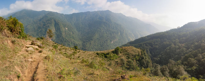 Scenic view of mountains against sky