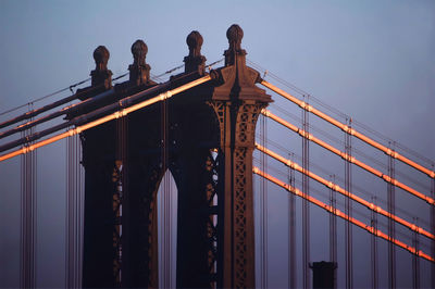 Low angle view of bridge against clear sky