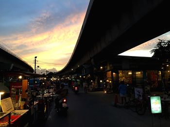 City lit up at sunset