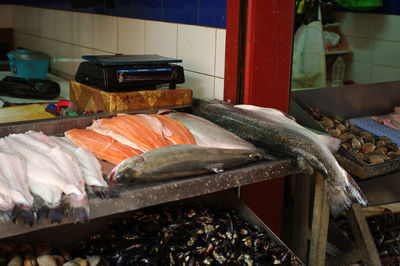Close-up of fish for sale in market