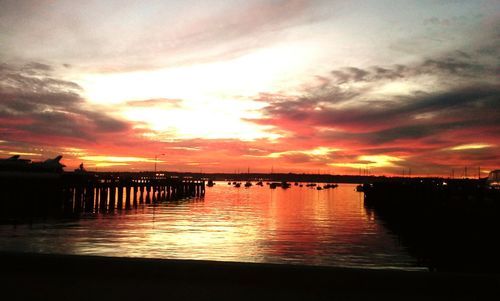 Scenic view of sea at sunset