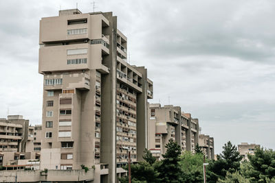 Brutalist concrete architecture of apartment blocks in split 3 neighborhood in split, croatia