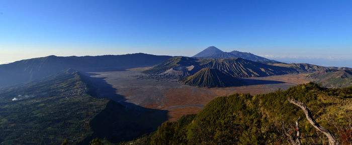 Scenic view of mountains against clear sky