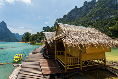 Ratchaprpa  dam in khao sok national park, thailand. beautiful panorama view of mountain and lake