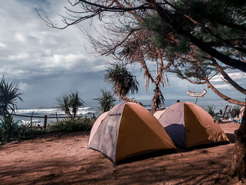 2 tents in the beach camping area