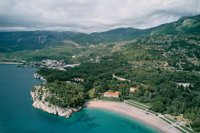 High angle view of city