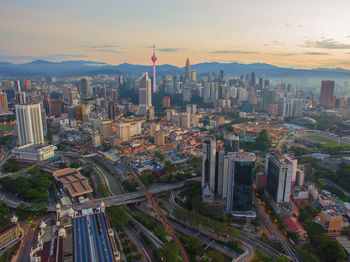 High angle view of cityscape