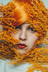 Close-up portrait of woman with eyes closed