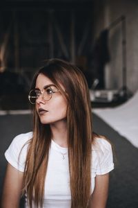 Beautiful young woman in eyeglasses