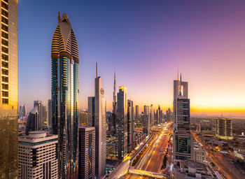 Dubai downtown from a high vantage point