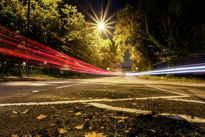 Empty road at night