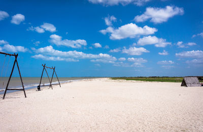 Scenic view of beach against sky