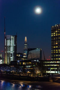 Illuminated city at night