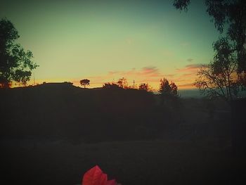 Scenic view of landscape at sunset