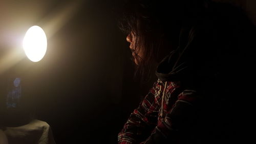 View of illuminated tunnel