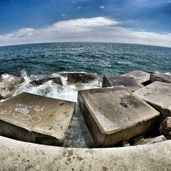 Scenic view of sea against sky